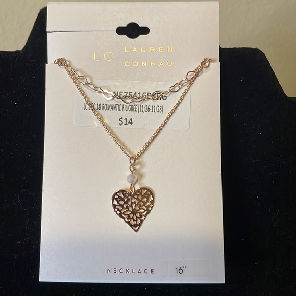 LC Lauren Conrad Jewelry - LAUREN CONRAD Heart Filigree Necklace